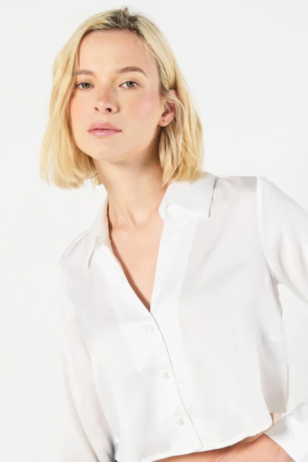 Blusa Crop Top Satín